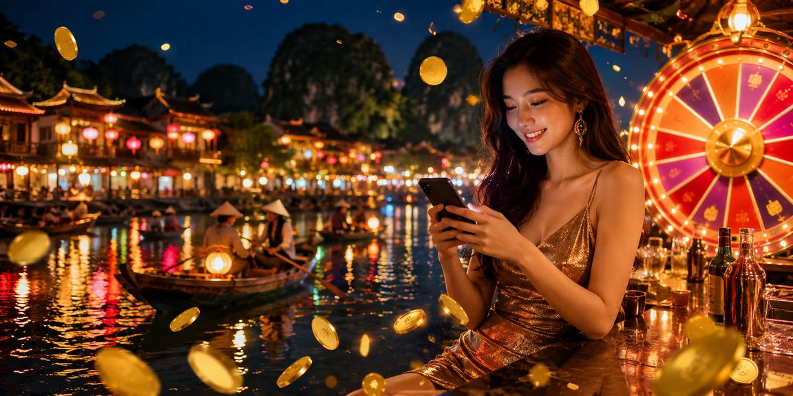 Người chơi tham gia trò chơi roulette và trải nghiệm giải trí tại lễ hội Ninh Bình